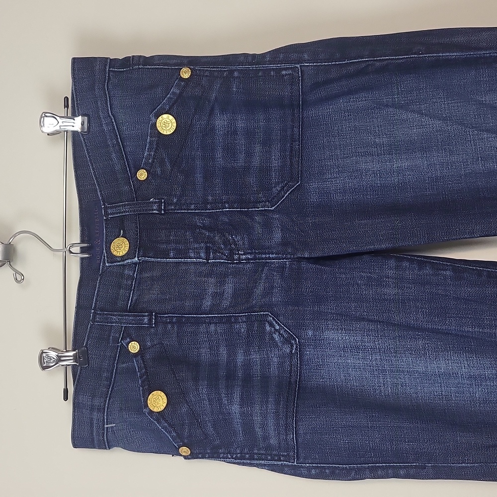 ROCK & REPUBLIC Gold Tone Button Detail Straight Leg 6 / 33.5+" inseam - Picture 2 of 16